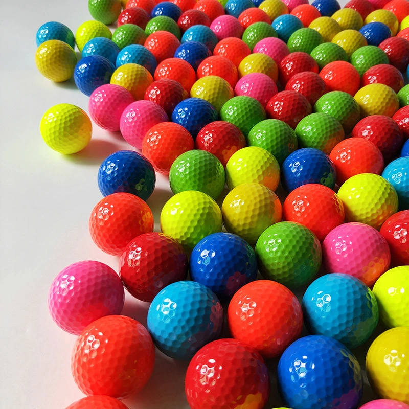 Custom Logo Colorful Golf Ball Practice Plastic Sports Home Indoor and Outdoor Resistant Training Red Yellow Blue Green Golf Ball Golf Accessories